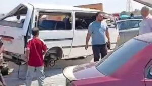 إصابة 10 أشخاص في انقلاب ميكروباص على طريق شبرا بنها الحر بالقليوبية
