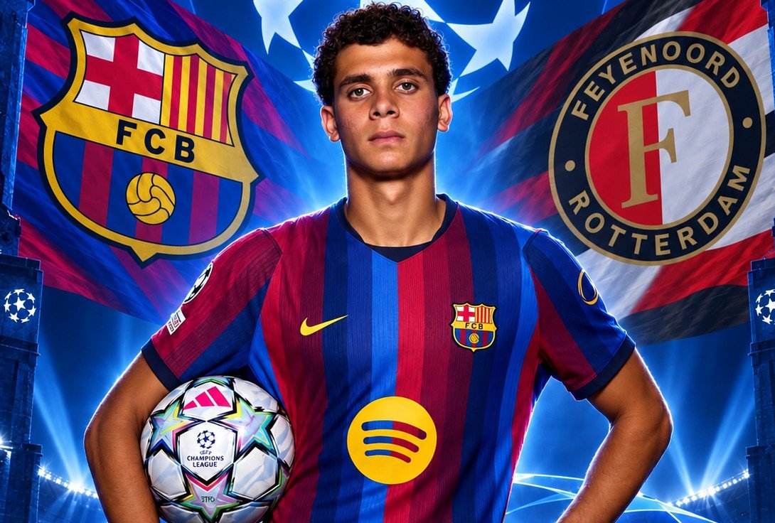 حمزة عبد الكريم ضمن قائمة برشلونة لمواجهة فيينورد في دوري أبطال أوروبا اليوم