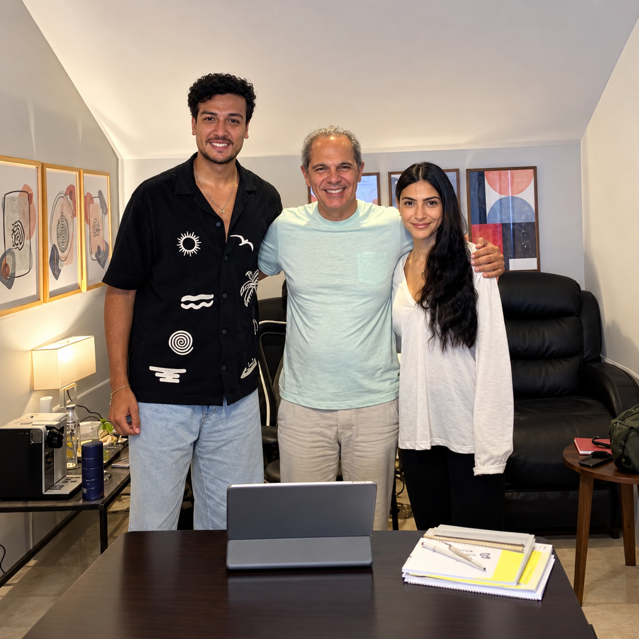 رامي إمام ينشر صورة جديدة رفقة هدى المفتي وأحمد عبد الوهاب ويعلق: فيلم معاد عشا