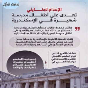الإعدام للجنايني بعد التعدي على أطفال مدرسة شهيرة في الإسكندرية.. تفاصيل الحكم والتحقيقات 3 الإعدام للجنايني بعد التعدي على أطفال مدرسة شهيرة في الإسكندرية.. تفاصيل الحكم والتحقيقات