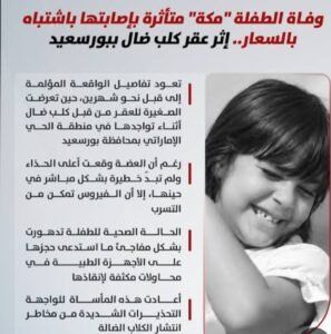 وفاة الطفلة مكة ببورسعيد بعد عقر كلب ضال.. عبد الرحيم حسن يطالب بحل جذري للكلاب الضالة