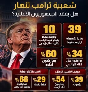شعبية ترامب تتراجع في 39 ولاية.. هل يفقد الجمهوريون الأغلبية في انتخابات الكونجرس؟