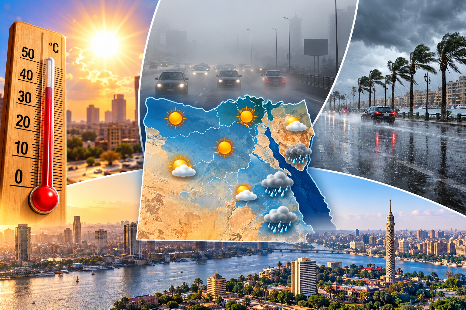 حالة الطقس غدًا الاثنين 12 أكتوبر 2026.. درجات الحرارة المتوقعة والشبورة المائية ونشاط الرياح